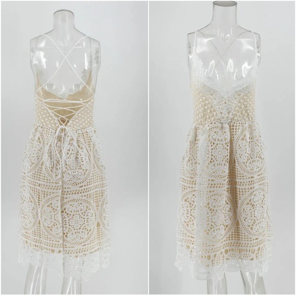 BellanBlue White Lace Midi Dress - Picture 11 of 12